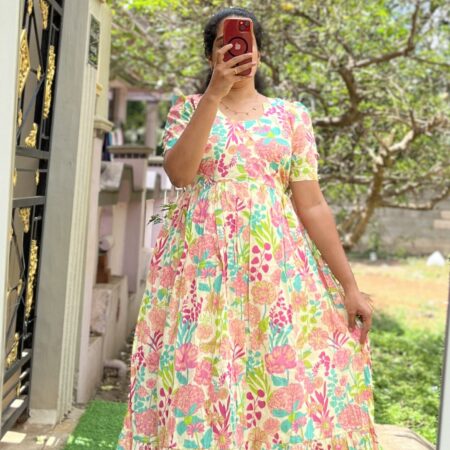 Cotton Maternity/Feeding kurti - SS - WW Flower