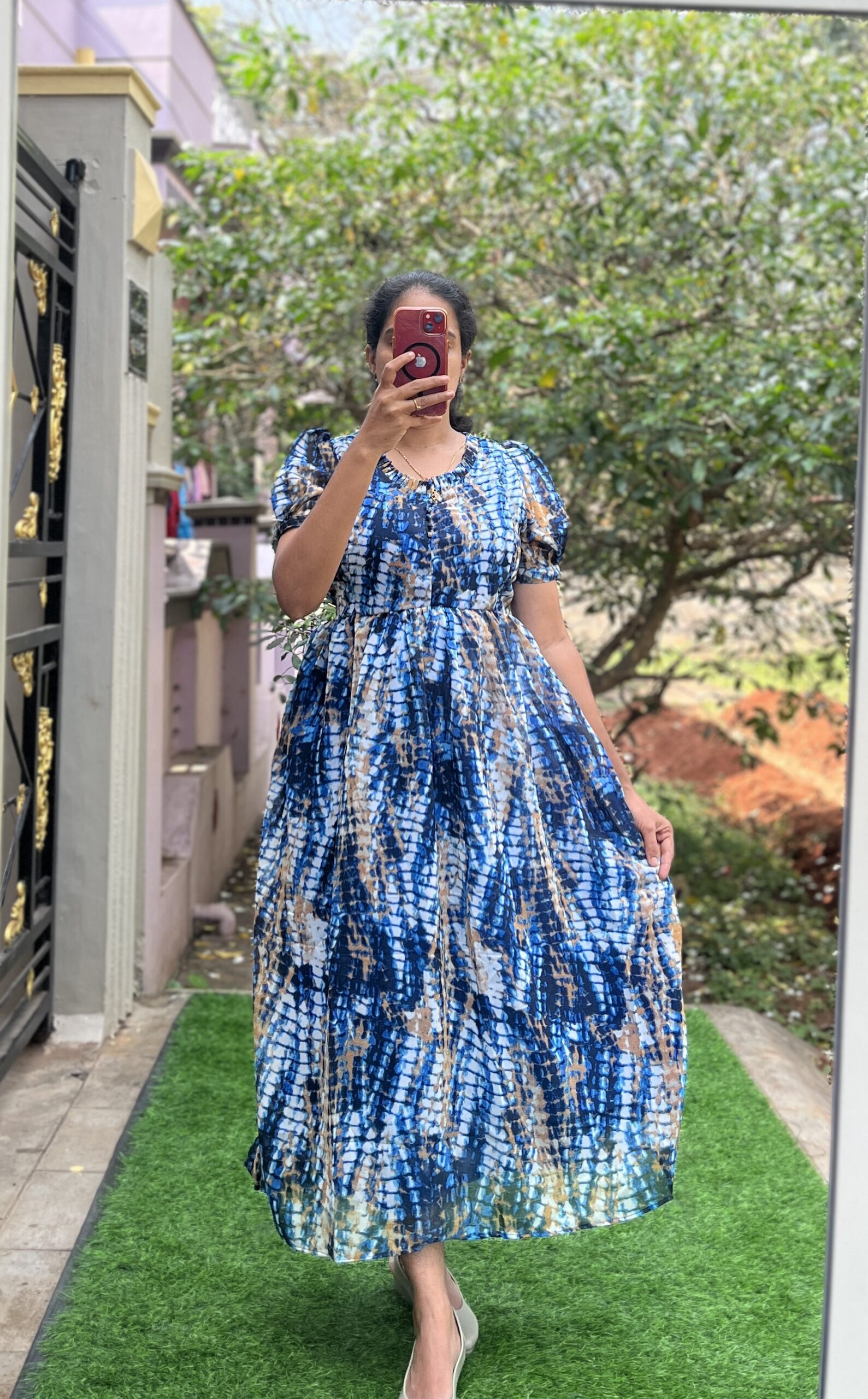 Georgette Maternity/Feeding kurti - Frillneck - Beauty